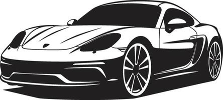 aérodynamique ascension noir ic voiture de sport lineart dans élégant précision poursuite noir pour voiture de sport lineart emblème vecteur