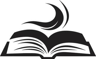 noir livre symbole élégant emblème conception avec ouvert livre illustration en train de lire expérience icône lisse noir logo avec ouvert livre conception vecteur