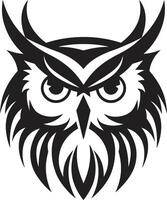 éclairé par la lune hibou graphique élégant noir logo avec élégant art foncé hibou silhouette lisse noir icône pour moderne l'image de marque vecteur