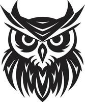 éclairé par la lune hibou graphique élégant noir logo avec élégant art foncé hibou silhouette lisse noir icône pour moderne l'image de marque vecteur