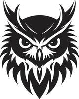 contemporain hibou symbole lisse art avec une toucher de mystère mystique nocturne élégant noir emblème avec hibou illustration vecteur