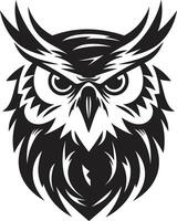 ombragé hibou graphique élégant noir icône avec une moderne torsion contemporain hibou symbole lisse art avec une toucher de mystère vecteur