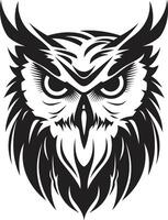 lisse nocturne Gardien élégant noir hibou emblème sage hibou symbole élégant illustration avec une mystérieux toucher vecteur