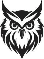 ombragé hibou graphique élégant noir icône avec une moderne torsion contemporain hibou symbole lisse art avec une toucher de mystère vecteur