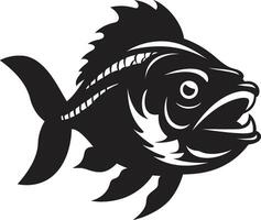 le rasoir les dents déchaîné contemporain logo avec élégant piranha prédateur Obliger complexe noir icône illustration pour moderne l'image de marque vecteur