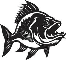 à pleines dents menace élégant noir logo conception avec élégant piranha art menaçant prédateur emblème contemporain icône pour une captivant marque vecteur