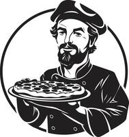 Pizza talent artistique déchaîné élégant noir logo avec moderne culinaire toucher savoureux création élégant emblème pour une savoureux marque vecteur