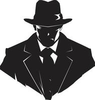 gangster la monarchie mafia costume et chapeau noir la noblesse emblème de mafia élégance vecteur