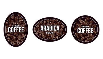 arabica café Étiquettes collection. ovale et cercle forme. vecteur