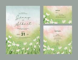 main tiré fleur floral mariage invitation modèle vecteur