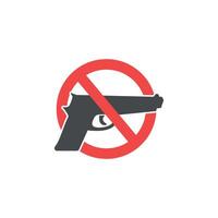 templete avertissement cette il est interdit à utilisation une pistolet. vecteur