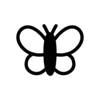 papillon main dessiné. icône noir ligne illustration isolé sur blanc Contexte. bouffi papillon symétrique dessin. pollinisateur concept. vecteur