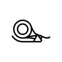ruban de masquage icône illustration vectorielle. bande avec la conception de symbole d'outil de support de main. contour isolé noir et blanc vecteur