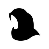 hijab symbole icône illustration vectorielle conception. silhouette portant un voile ou une écharpe vecteur