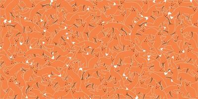 divers action de Renard graphique avec blanc Couleur contour sur Orange Contexte illustration. vecteur