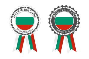 deux moderne fabriqué dans Bulgarie Étiquettes isolé sur blanc arrière-plan, Facile autocollants dans bulgare couleurs, prime qualité timbre conception, drapeau de Bulgarie vecteur