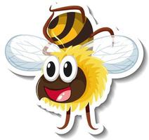 autocollant de personnage de dessin animé drôle de danse d'abeille vecteur