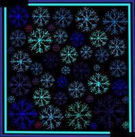 abstrait modèle dans le forme de une ensemble de bleu flocons de neige sur une noir Contexte vecteur