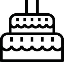 une noir et blanc illustration de une gâteau vecteur