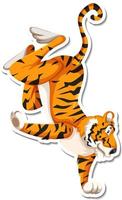 personnage de dessin animé de danse de tigre sur fond blanc vecteur
