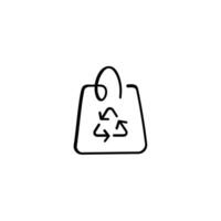 réutilisable sac ligne style icône conception vecteur