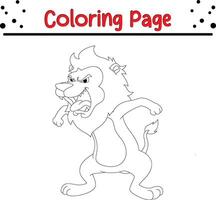 en colère Lion coloration page. coloration livre pour des gamins vecteur