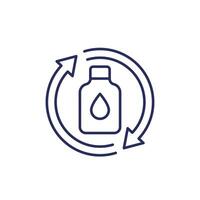 recharge l'eau bouteille ligne icône vecteur