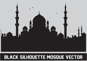 mosquée noir silhouette icône illustration pour islamique élément vecteur