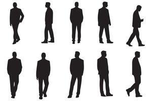 noir silhouette groupe de homme vecteur