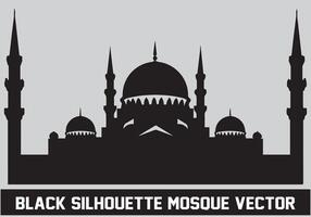 mosquée silhouette noir Couleur pour islamique conception vecteur