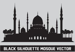 mosquée silhouette noir Couleur pour islamique conception vecteur