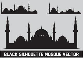 mosquée noir silhouette icône illustration pour islamique élément vecteur