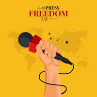 monde presse liberté journée social médias poste. monde presse liberté journée ou monde presse journée à élever conscience de le importance de liberté de le presse. vecteur