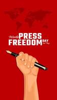 monde presse liberté journée social médias poste. monde presse liberté journée ou monde presse journée à élever conscience de le importance de liberté de le presse. vecteur