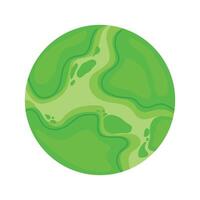 vert Terre planète icône clipart main tiré dans Animé illustration vecteur