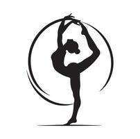 gymnastique femelle silhouette illustration ensemble vecteur