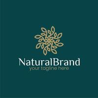 Naturel logo de fleurs et feuilles vecteur