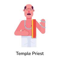 branché temple prêtre vecteur