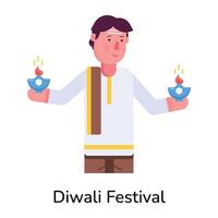 festival branché de diwali vecteur