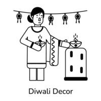 branché diwali décor vecteur