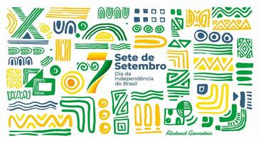 Brésil indépendance journée géométrique abstrait arrière-plan, sept septembre Brésil. vecteur