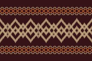 traditionnel ethnique ikat motif en tissu modèle Contexte géométrique .africain ikat broderie ethnique Oriental modèle marron Contexte fond d'écran. résumé, illustration.texture, cadre, décoration. vecteur