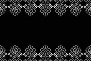 traditionnel ethnique motifs ikat géométrique en tissu modèle traverser point.ikat broderie ethnique Oriental pixel noir arrière-plan.abstrait, illustration. texture, écharpe, décoration, papier peint. vecteur