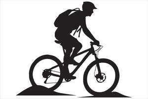 vélo équitation silhouette vecteur
