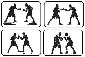 boxe silhouette paquet vecteur