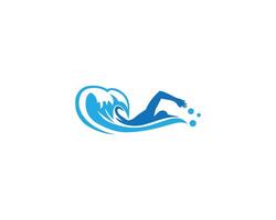 nager logo icône illustration emblème conception vecteur