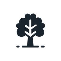 Facile arbre décor silhouette icône. parc et jardin des arbres, nature, forêt concept. vecteur