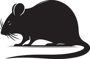 minimal rat silhouette noir Couleur blanc Contexte vecteur