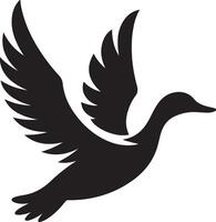 minimal en volant canard silhouette, noir Couleur silhouette vecteur