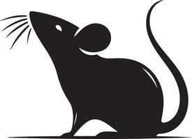 minimal rat silhouette noir Couleur blanc Contexte vecteur